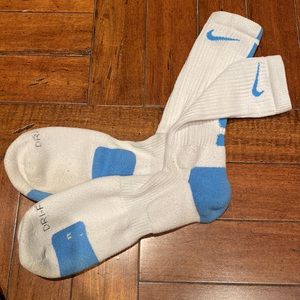 Nike Elite Mens XL White/Blue Socks
